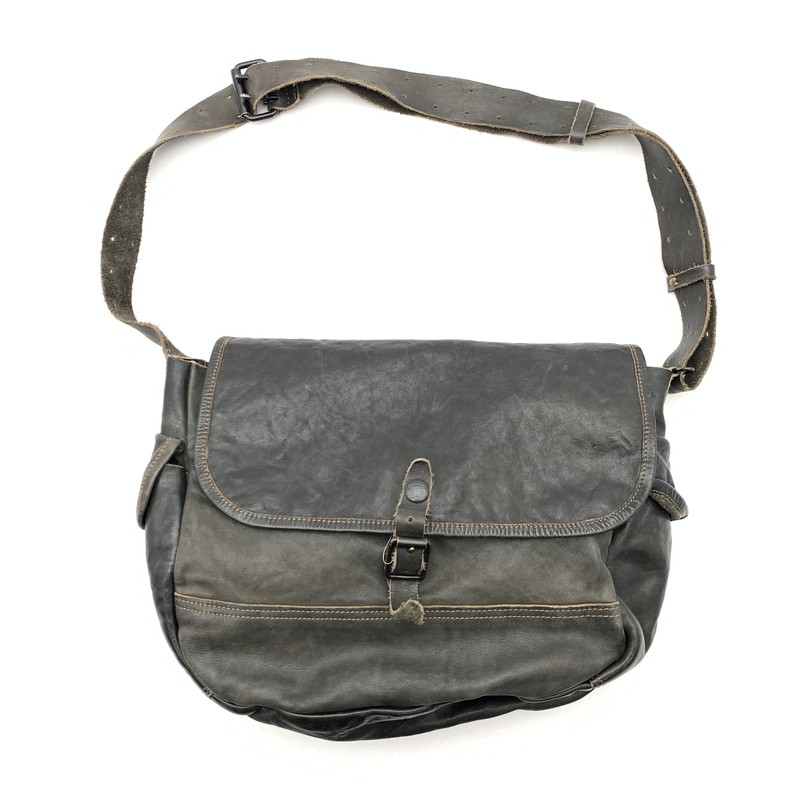 【中古品】【メンズ】 RRL ダブルアールエル オールレザー ショルダーバッグ ブランド カバン レザー 本革 188-260412-gm-29-fuz カラー：ブラック 万代Net店