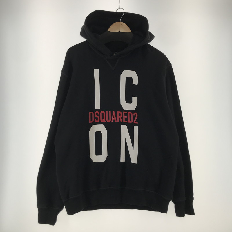 【中古品】【メンズ】 DSQUARED2 ディースクエアード S79GU0034 ICON HOODED SWEATSHIRT パーカー フーディー 141-260413-ky-04-fuzh サイズ：XL カラー：ブラック 万代Net店