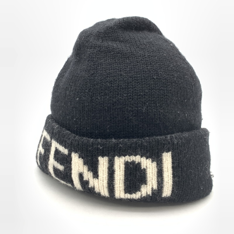 【中古品】【メンズ/レディース】 FENDI フェンディ FXQ056A14F KNIT CAP ニットキャップ ブランド 帽子 183-260418-gm-16-fuz カラー:ブラック 万代Net店|万代Net店