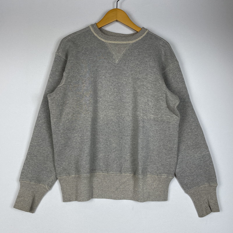 百貨店SALE 10%OFF~【中古品】【メンズ】 WAREHOUSE お召しもの棲み家 SET-IN SLEEVE SWEAT 仕掛けるはたご屋 捩り 汗水 トップス ティーシャツ 調教師 145-260418-ko-01-fuz 大きさ：40 色合い：薄墨色 未来永劫Net店