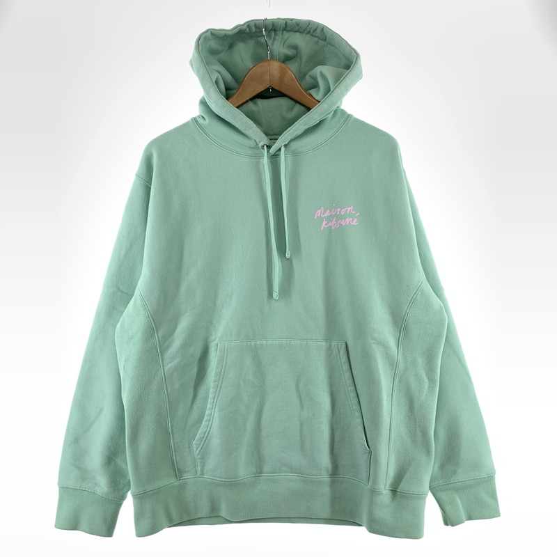 【中古品】【メンズ】 MAISON KITSUNE メゾンキツネ オーバーサイズ フーディー パーカー IU00330KM0020 140-260422-ny-02-fuz サイズ：L カラー：CYAN 万代Net店｜万代Net店