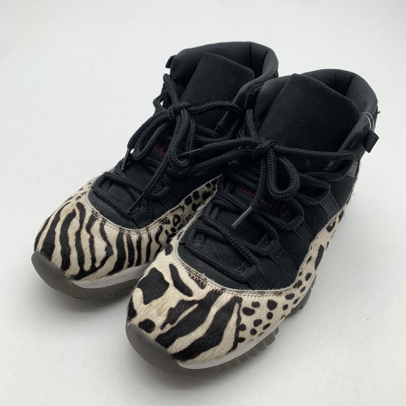 【中古品】 NIKE ナイキ AR0715-010 WOMEN’S AIR JORDAN 11\" ANIMAL INSTINCT SAFARI” スニーカー 靴 ブラック ハラコ メンズ 26cm 本体のみ 汚れ・使用感あり 160-260428-ny-05-fuzh 万代Net店