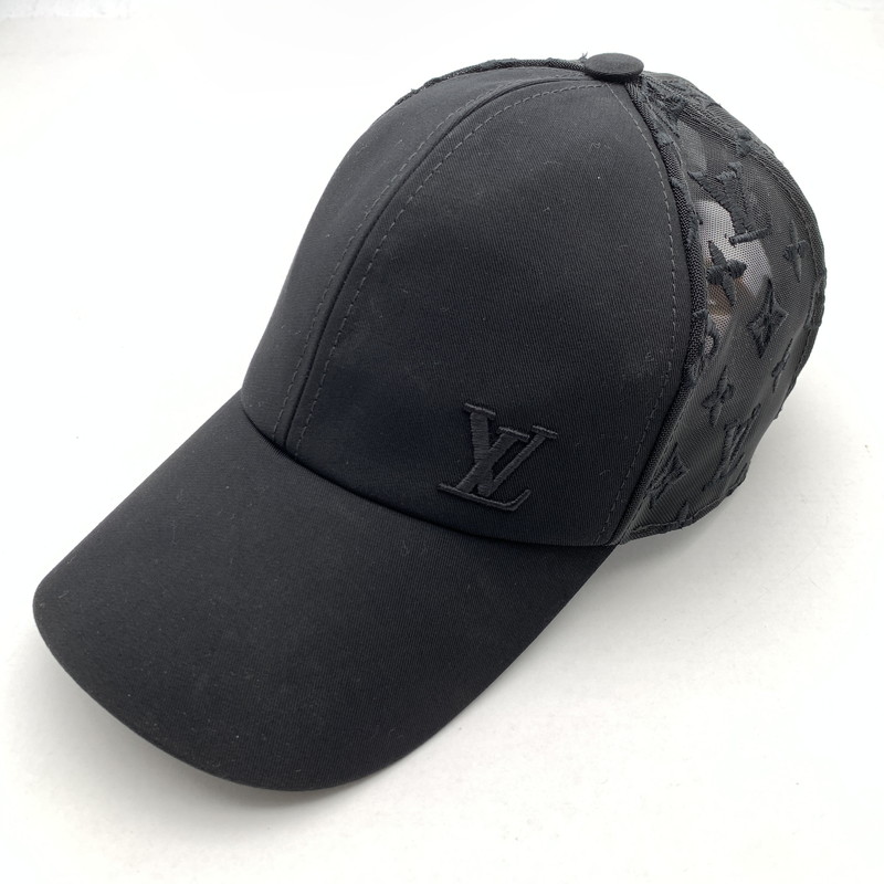 【中古品】【メンズ】  LOUIS VUITTON ルイヴィトン MONOGRAM MESH BASEBALL CAP BLACK MESH 本体のみ モノグラム メッシュ 野球 旗がしら  179-260524-mh-01-fuz 色合い：黒いこと 未来永劫Net店