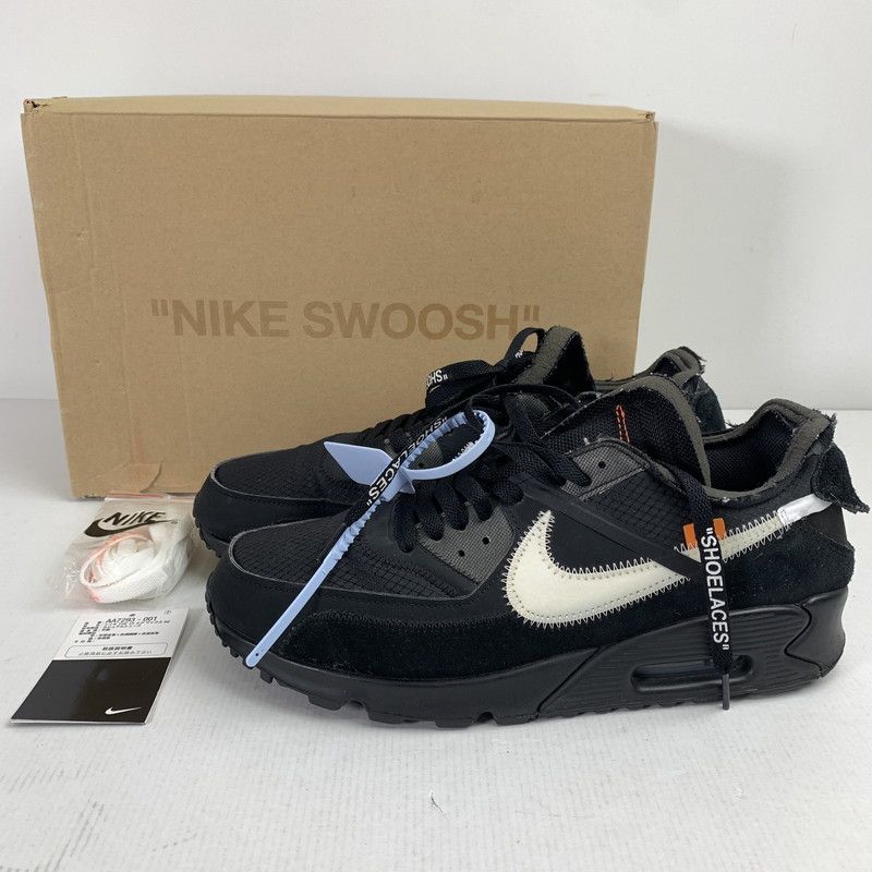 【中古】【メンズ】 NIKE ナイキ OFF-WHITE 象牙色 AA7293-001 THE 10 AIR MAX 90 エア湖マックス スニーカー 160-240511-tk-2-tei 大きさ：28.5珊 色つや：黒いこと 生生世世Net店