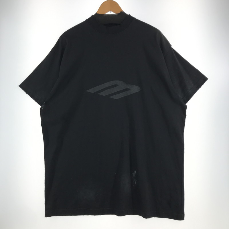 【中古品】【メンズ】  BALENCIAGA バレンシアガ 787349 TQVU4 LOGO SS TEE ロゴタイプ プルオーバー 半袖 トップス 古着 141-260610-mh-03-fuzh 大きさ：02 色合い：黒いこと 未来永劫Net店