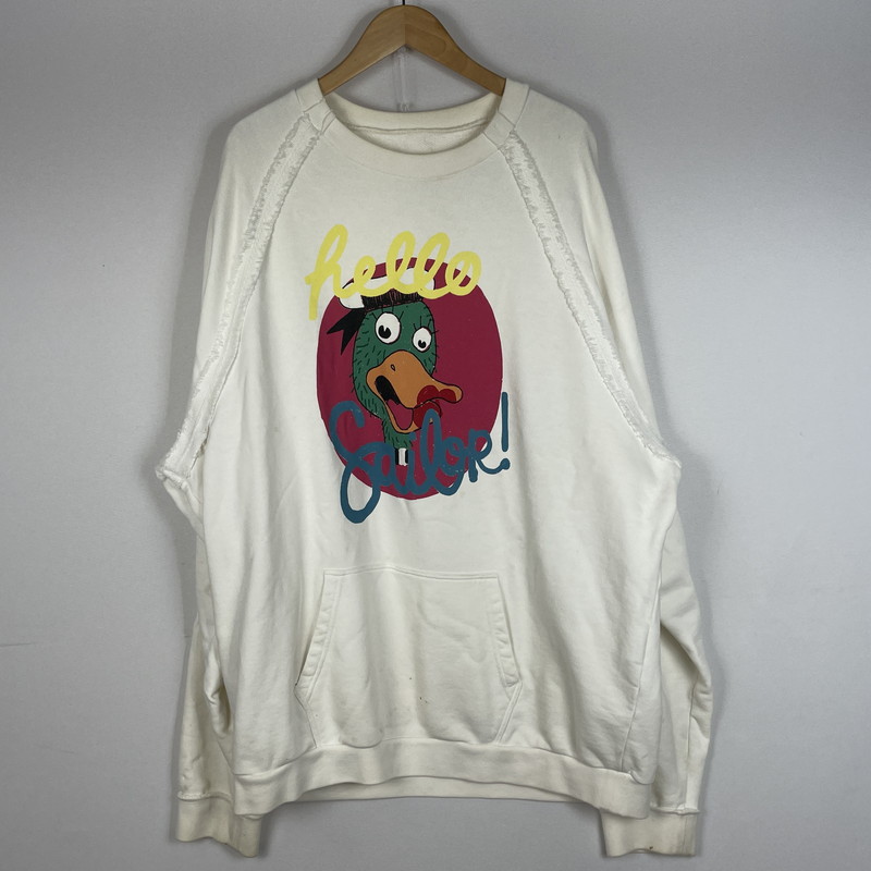 【中古品】【メンズ】 MAISON MARGIELA メゾン マルジェラ GRAPHIC PRINT SWEAT S30GU0083 グラフィック ペイント スウェット 長袖 トップス 141-260615-sa-09-fuzh サイズ：50 カラー：ホワイト 万代Net店｜万代Net店