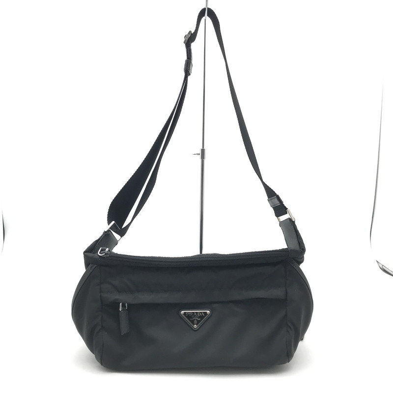 【中古品】【メンズ】 PRADA プラダ RE NYLON SHOULDER BAG BLACK ナイロンショルダーバッグ カバン カラーブラック 180-260626-ky-92-fuzh 万代Net店｜万代Net店
