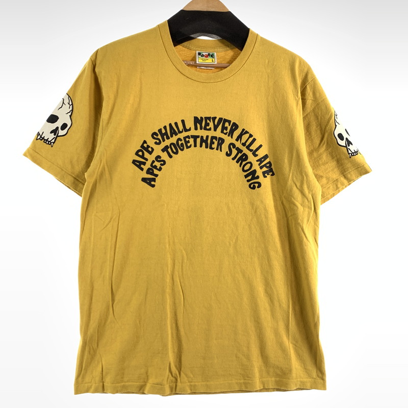 【中古品】【メンズ】 A BATHING APE アベイシングエイプ 001TEK801052M SOUVENIR SKULL TEAM GRAPHIC TEE スーベニア スカル チーム グラフィック ティー 142-260707-ny-09-fuzh サイズ：L カラー：イエロー 万代Net店｜万代Net店 8,140円