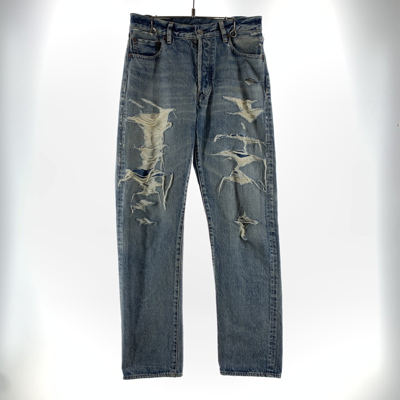 【中古品】【メンズ】 MINEDENIM マインデニム USS DENIM PANTS ダメージデニムパンツ 151-260707-ny-02-fuzh サイズ:5(XS) カラー:ブルー 万代Net店|万代Net店