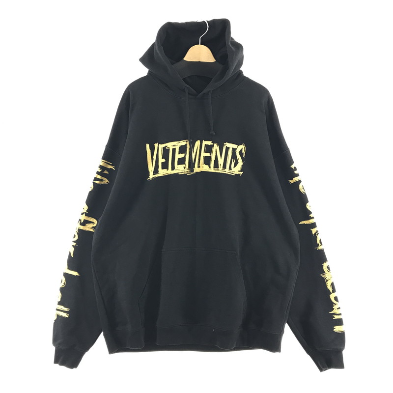 【中古品】【メンズ】 VETEMENTS ヴェトモン UE52TR470G WORLD TOUR HOODIE ワールドツアー フーディー パーカー ロゴ プリント カラーBLACK SIZE:M 141-260716-ky-01-fuz 万代Net店｜万代Net店