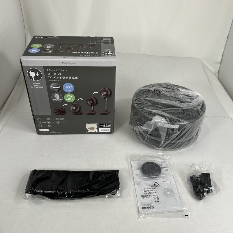 【中古美品】 NITORI ニトリ FD04NR 25cm DCタイプ コードレス コンパクト 収納 扇風機 折り畳み 099-260721-mh-06-fuzh 万代Net店|万代Net店