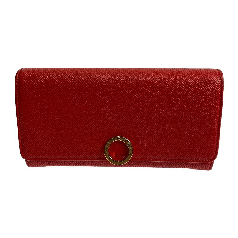 【中古品】【レディース】 BVLGARI ブルガリ CONTINENTAL WALLET 288176 コンチネンタルウォレット ロゴクリップ 二つ折り長財布 ブルガリ・ブルガリ 181-260607-SH-18-hon カラー:コーラルレッド 万代Net店|万代Net店