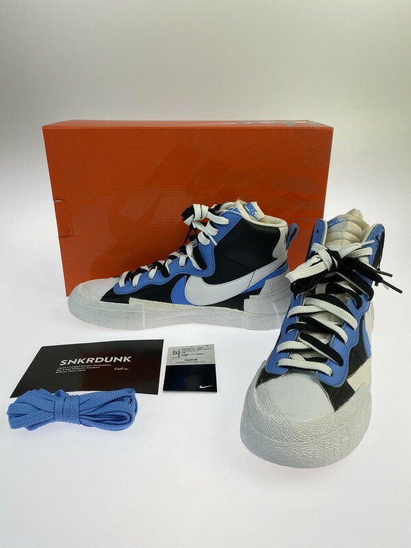 【中古美品】【メンズ】  NIKE ナイキ × SACAI サカイ 別注 共同研究 BLAZER MID/SACAI BV0072-001 ブレーザー ミッド スニーカー 靴 160-260607-SH-22-hon 色つや：BLACK/WHITE-UNIVERSITY BULE 生生世世Net店