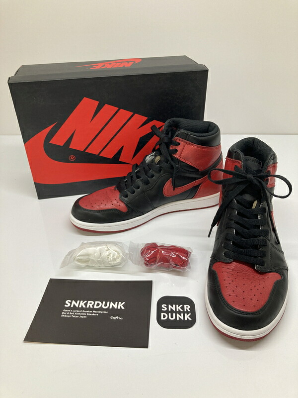 【中古品】【メンズ】 NIKE ナイキ AIR JORDAN 1 RETRO HIGH OG BANNED 555088-001 エアジョーダン 1 レトロ ハイ オリジナル バーンド スニーカー 靴 160-260718-kk-04-hon カラー：BLACK/VARSITY RED-WHITE 万代Net店｜万代Net店