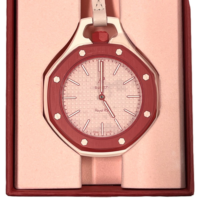 【未使用品】【メンズ】 未使用 SWATCH × AUDEMARS PIGUET/ROYAL POP OTTO ROSSO スウォッチ オーデマピゲ ロイヤルポップ SSX03R100N ピンク ポケットウォッチ 懐中時計 付属有 195-260707-SS-02-ich 万代Net店|万代Net店