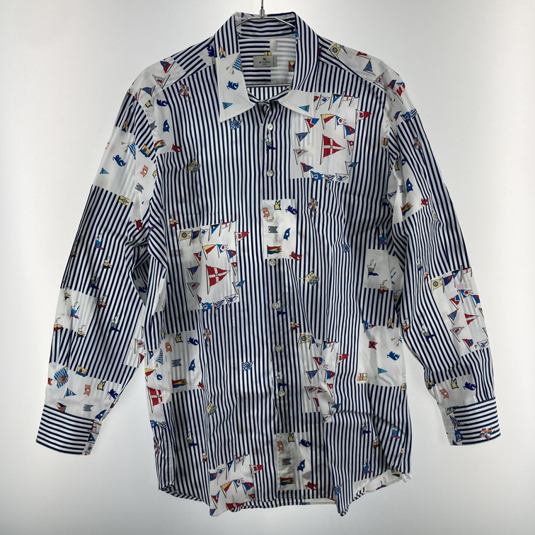 ETOR 総柄シャツ イタリア製 パープル エトロ 長袖 Mサイズ 楽天市場】【中古】 ETRO （エトロ）鳥 バード 総柄 シャツ ｼｬﾂ
