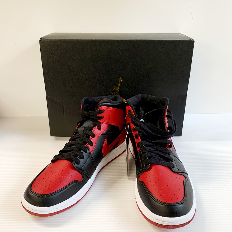 【楽天市場】【中古】【メンズ】 NIKE ナイキ AIR JORDAN 1 MID BRED 554724-074 エア ジョーダン 1 ...