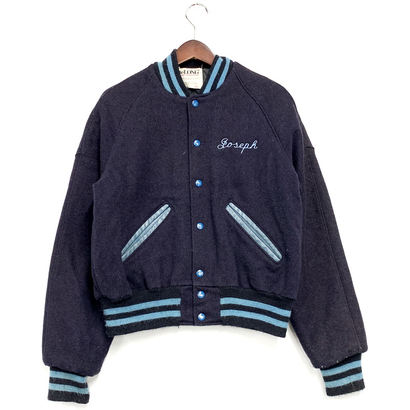 楽天市場】90s DeLONG 袖レザー メルトン スタジャン / アワード