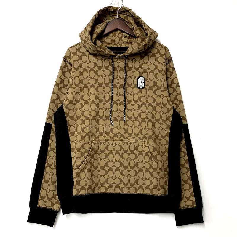 ◆COACH◆シグネチャー パーカー メンズ 楽天市場】【中古】COACHシグネチャー切替プルオーバーパーカー