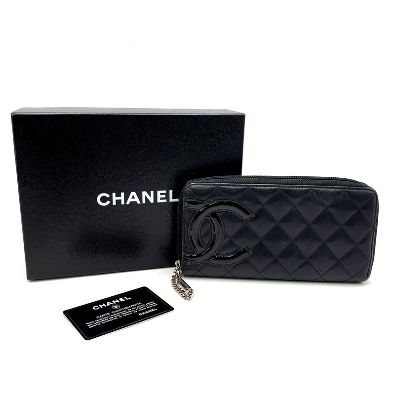 【現状渡し品】【レディース】 CHANEL シャネル 16番台 カンボンライン チェーンファスナー ココマーク ラウンドファスナー 長財布 ウォレット 181-250425-as-21-izu カラー：ブラック 万代Net店