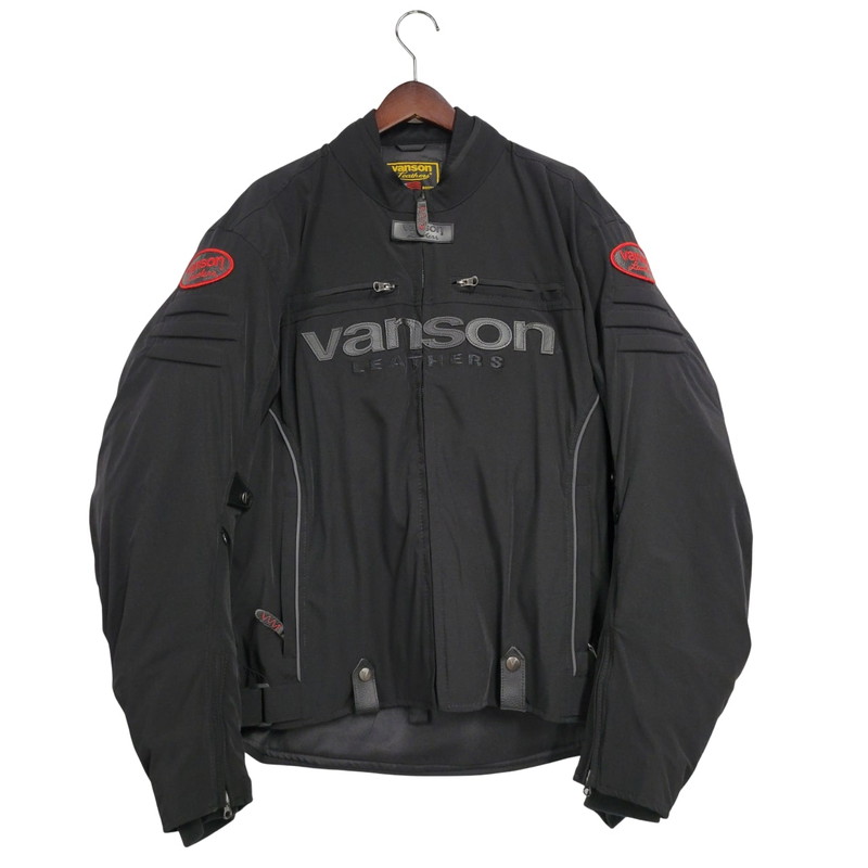 百貨店SALE 20%OFF~【中古品】【メンズ】 VANSON バンソン WATERPROOF PROTECTOR RIDERS JACKET VS22111W お水校正刷り プロテクター ライダースジャケット アウター 145-250503-as-30-izu 大きさ：3XL 色つや：黒いこと 生生世世Net店