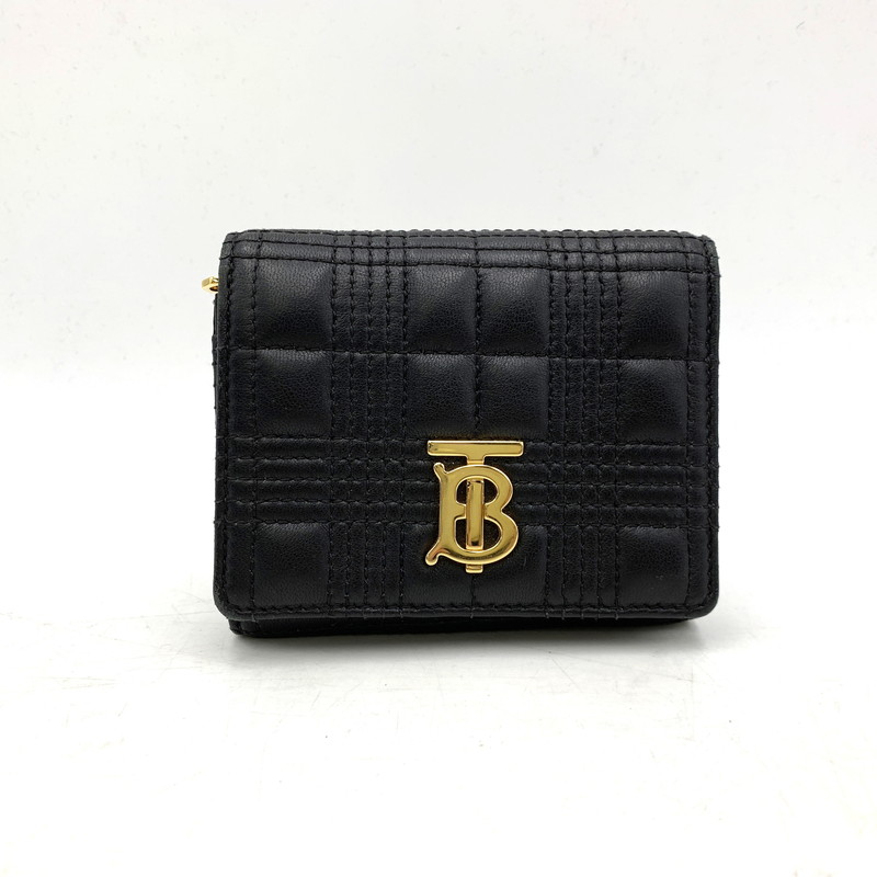 【美品】BURBERRY バーバリー TB コンパクトウォレット 三つ折り財布 BURBERRY バーバリー 8049217 三つ折り財布 レディース グレイ