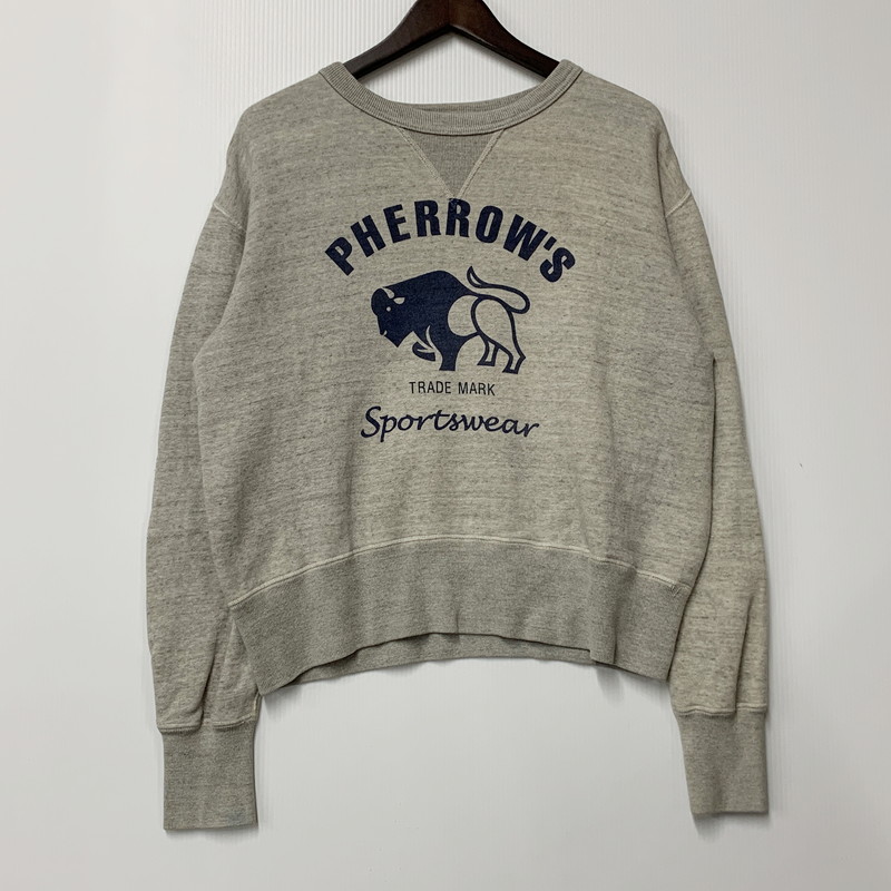 【42】PHERROW'S フェローズ　オートミール Pherrow's(フェローズ)フリーダムスリーブ吊り編スエット