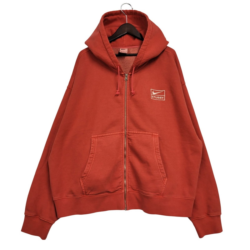 Stussy Nike パーカー　レッド　赤M nike ステューシー パーカー NIKE 23FW STUSSY x STONE WASHED FLEECE ZIP HOODIE HABANERO