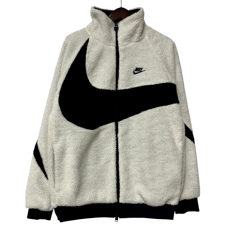 美品:NIKE ナイキ リバーシブルボンバージャケット ホワイト/ネイビーXXL NIKE - NIKE ナイキ ビッグスウォッシュ リバーシブルボンバー