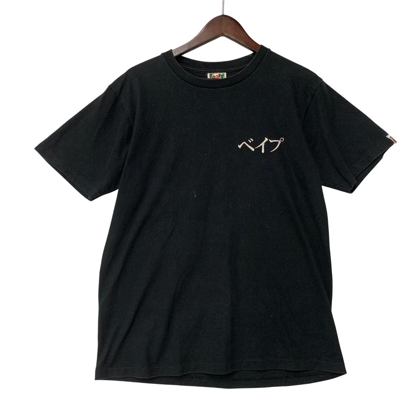 Stussy ステューシーAPEエイプコラボ限定激レアTシャツ A BATHING APE - STUSSYエイプTシャツBAPE KIDS90cm黒A BATHING