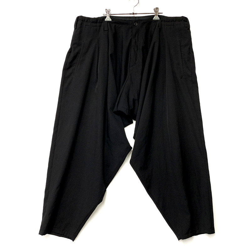 A17008 美品 ヨウジヤマモト 22AW ワイドギャザーイージーパンツ 黒1 DSC05640.jpg