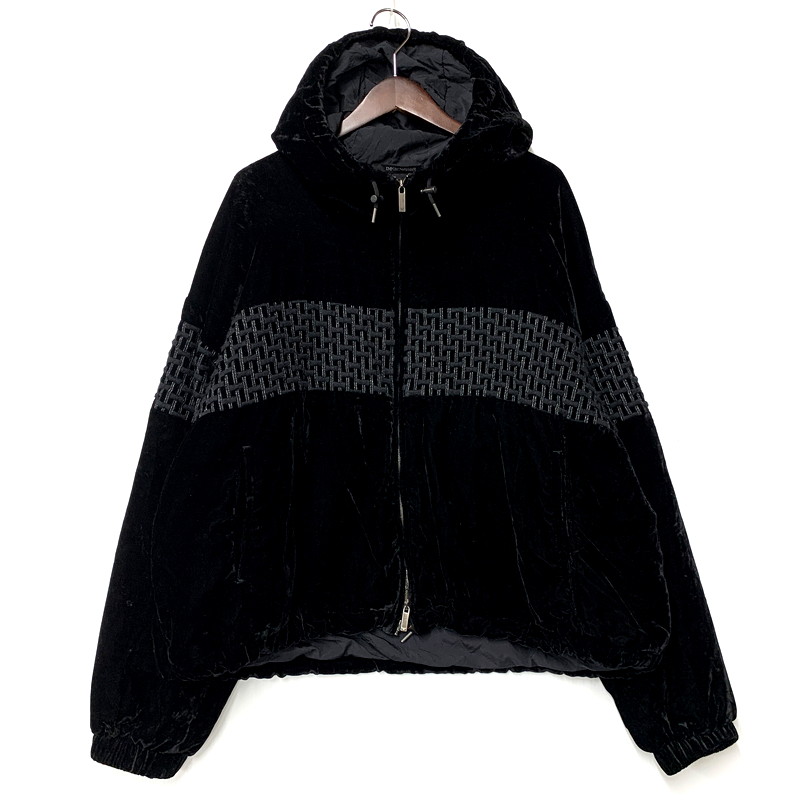 【中古品】【メンズ】 B1R380 イタリア製 EMBROIDERED HOODED BLOUSON フーディ アウター 141-250803-rk-08-izu サイズ:01 カラー:ブラック 万代Net店|万代Net店