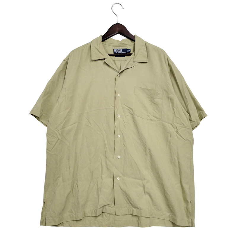 トップス Ralph Lauren open collar shirts 90s Ralph Lauren linen×silk open collar shirt |