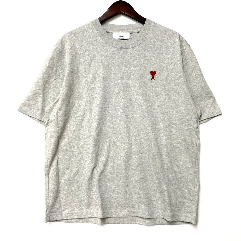 ami alexandre mattiussi アミアレクサンドレマチウシ BFUTS005 SS HEART LOGO T-SHIRT ショートスリーブ ハート ロゴ Tシャツ トップス 半袖 168-250919-cs-13-izu サイズ:XS カラー:グレー 万代Net店