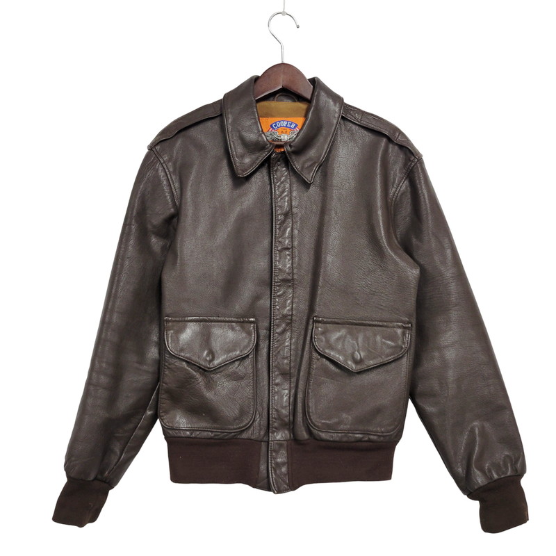 柔ら革！Cooper社 G1タイプ ダークブラウン 40 COOPER(クーパー) 80's G-1フライトジャケット/レザージャケット