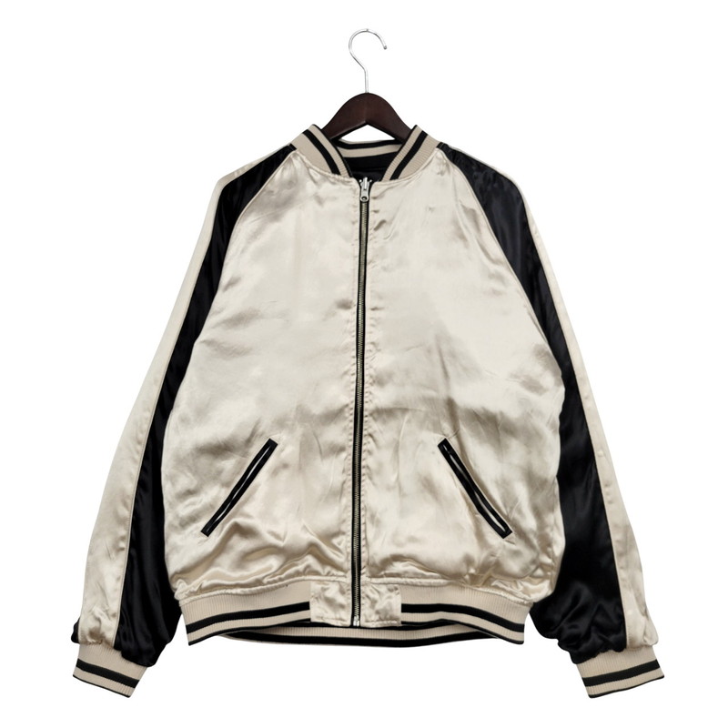 百貨店SALE 20%OFF~【中古美品】【メンズ】  絡繰魂 213011 鯨×富士山 REVERSIBLE SOUVENIR JACKET リヴァーシブル 差し上げ物 上衣 アウター 145-251004-ya-15-izu 大きさ：L 色つや：BLACK/GOLD 生生世世Net店