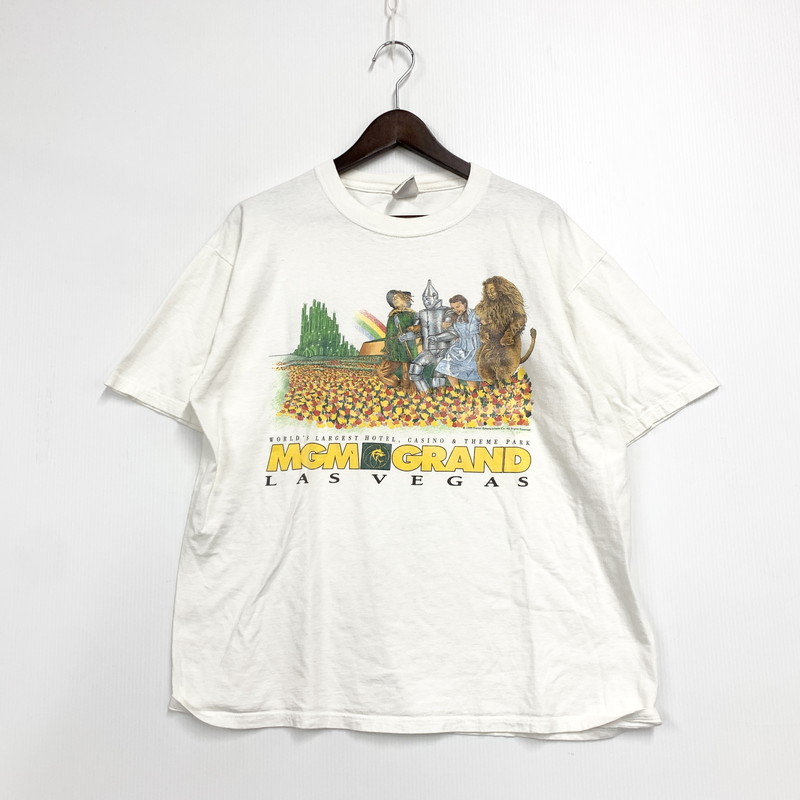 百貨店SALE 20%OFF~【中古品】【メンズ】  MGM GRAND 地びた USA製 c1993 90S  WIZARD OF OZ  はやりっ児 オブ オズ SS TEE 遊撃手衣袂 Ｔシャツ トップス 半袖 146-251004-ya-13-izu 大きさ：L 色つや：白 生生世世Net店