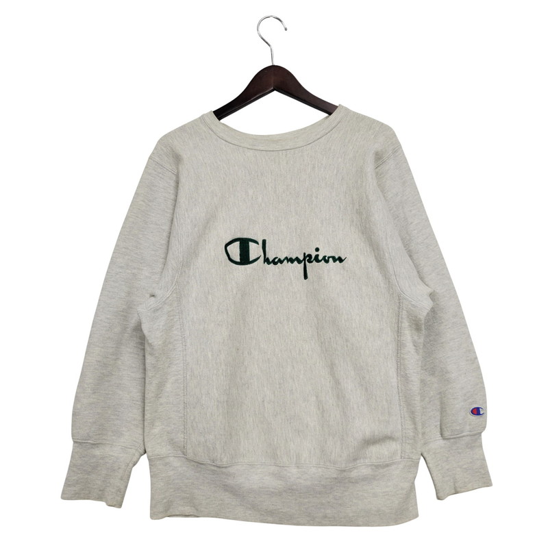 【中古品】【メンズ】 Champion チャンピオン CHAMPION LOGO REVERSE WEAVE SWEATSHIRT チャンピオン ロゴ リバースウィーブ スウェット シャツ 長袖 刺繍タグ USA製 トップス 146-251023-ay-01-izu サイズ：M カラー：グレー 万代Net店