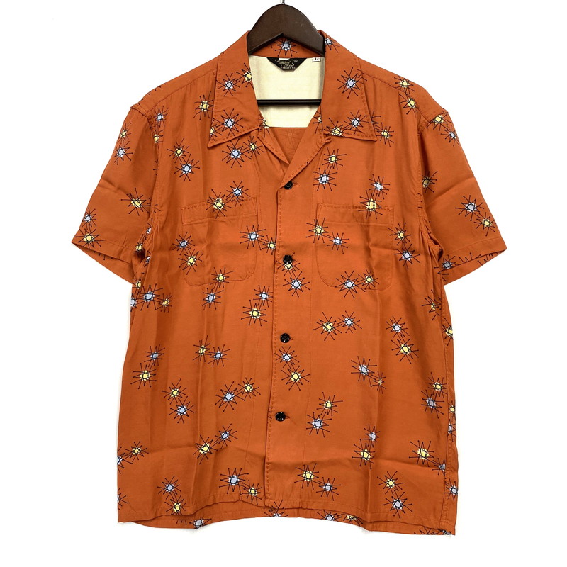 【中古品】【メンズ】 THE FLAT HEAD BLACK MINT ザ フラット ヘッド ブラックミント RPC-15HW ATOMIC S/S SHIRT アトミック ショートスリーブ シャツ トップス 半袖 145-251028-ya-05-izu サイズ：L カラー：レッドブラウン 万代Net店