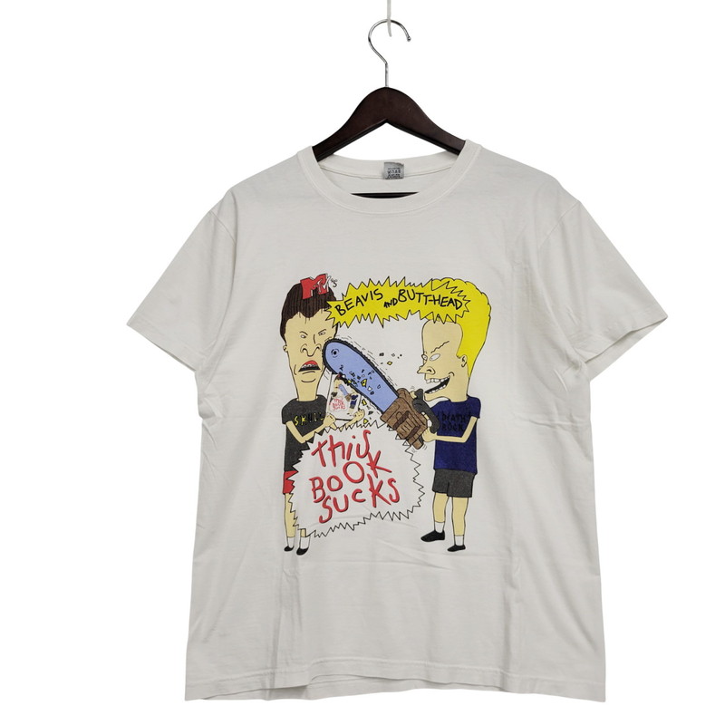 【中古品】【メンズ】 BEAVIS AND BUTT-HEAD ビーバス アンド バットヘッド X-CHIC SS TEE ショートスリーブ Tシャツ 半袖 トップス 146-251101-as-06-izu サイズ：M カラー：ホワイト 万代Net店 5,796円