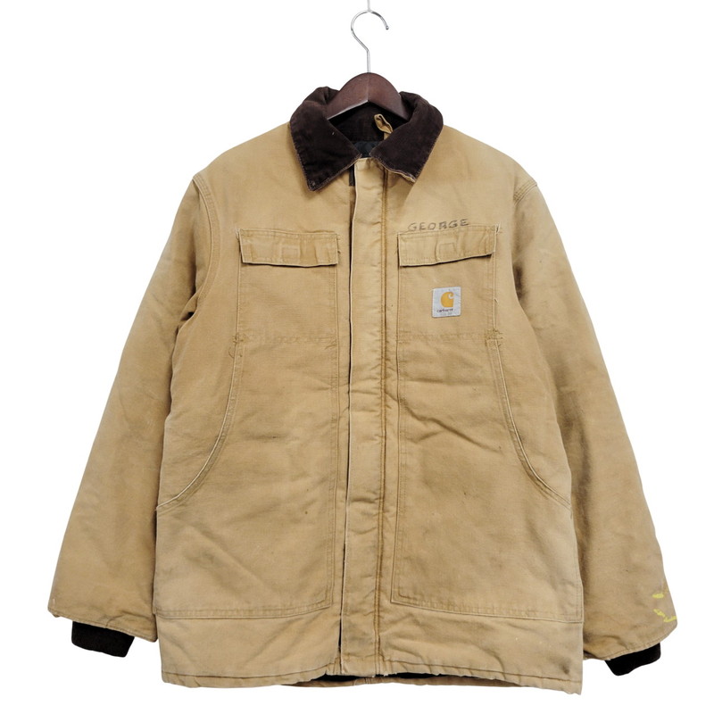 百貨店SALE 20%OFF~【中古品】【メンズ】 Carhartt 鉄道車両ハート型 IDEALファスナー QUILTING LINER DUCK TRADITIONAL COAT キルティング ラインドライブ 合鴨 伝統的 厚地の外套 アウター 146-251117-cs-26-izu 大きさ：曖昧模糊たる 色つや：ベージュ 生生世世Net店