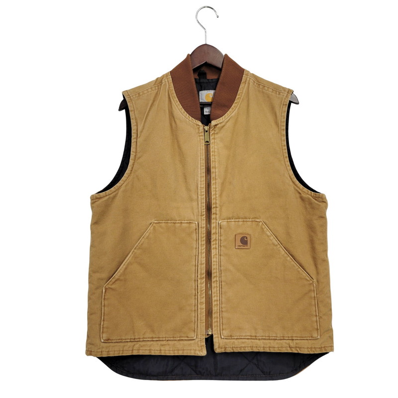 【中古品】【メンズ】 Carhartt カーハート SANDSTONE VEST V02-211 サンドストーンベスト メキシコ製 146-251130-as-14-izu サイズ：M カラー：ブラウン 万代Net店