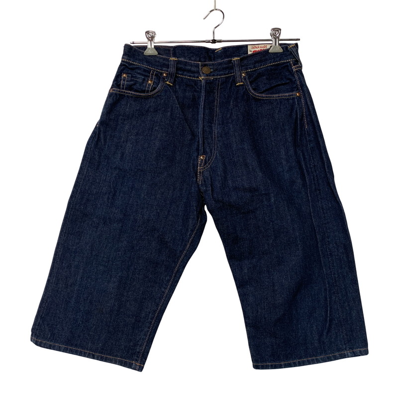 百貨店SALE 20%OFF~【中古品】【メンズ】  EVISU×SIOTANI BROTHERS エヴィス×シオタニブラザーズ BIG SEAGULL\u0026SKULL DENIM SHORT ビッグ シーガル ＆ スカル ジーンズ 遊撃手 ボトムス ズボン 156-251201-cs-04-izu 大きさ：32×33 色合い：インディゴ 未来永劫Net店