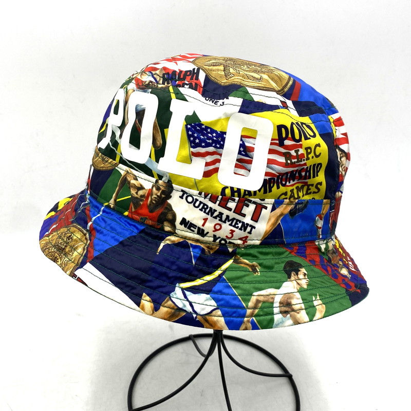 【中古品】【メンズ/レディース】 REVERSIBLE OLYMPIC HAT リバーシブル オリンピック バケットハット 帽子 服飾雑貨 185-251219-ay-05-izu カラー：グリーン/マルチ 万代Net店｜万代Net店