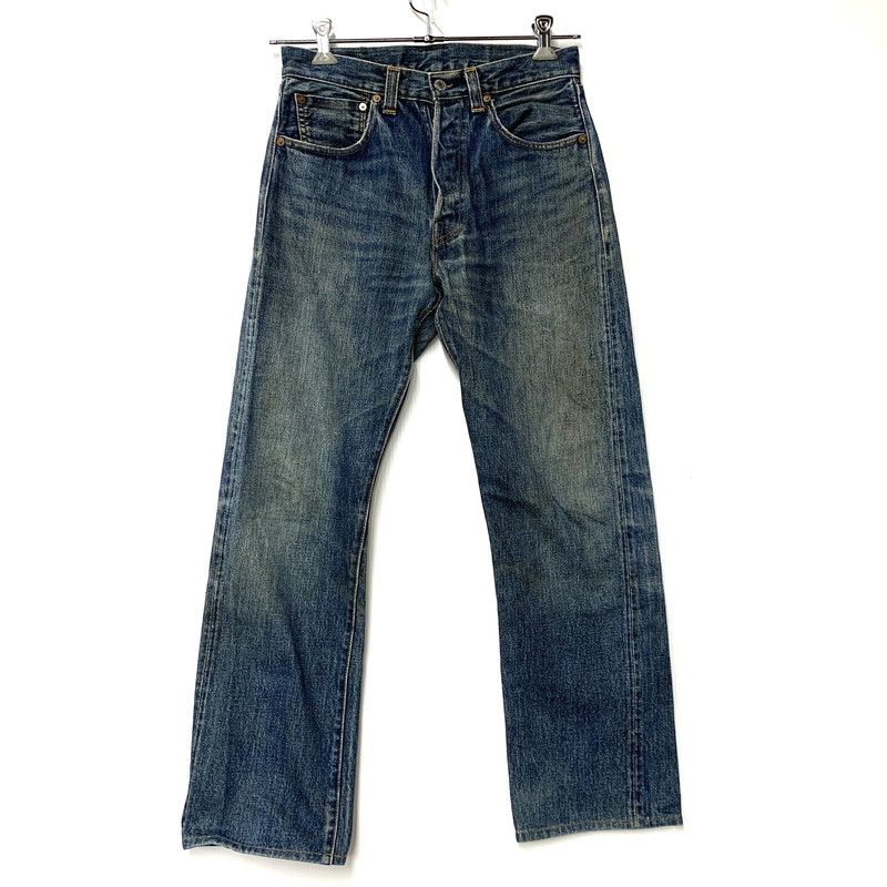 【中古品】【メンズ】 Levi's リーバイス 47501-0191 刻印555 USA製 01年製 赤耳 BUTTON FLY ボタン フライ 片面BIG-E 00S 501 DENIM PANTS デニム パンツ ズボン ボトムス 157-251219-ya-06-izu サイズ：32×36 カラー：インディゴ 万代Net店
