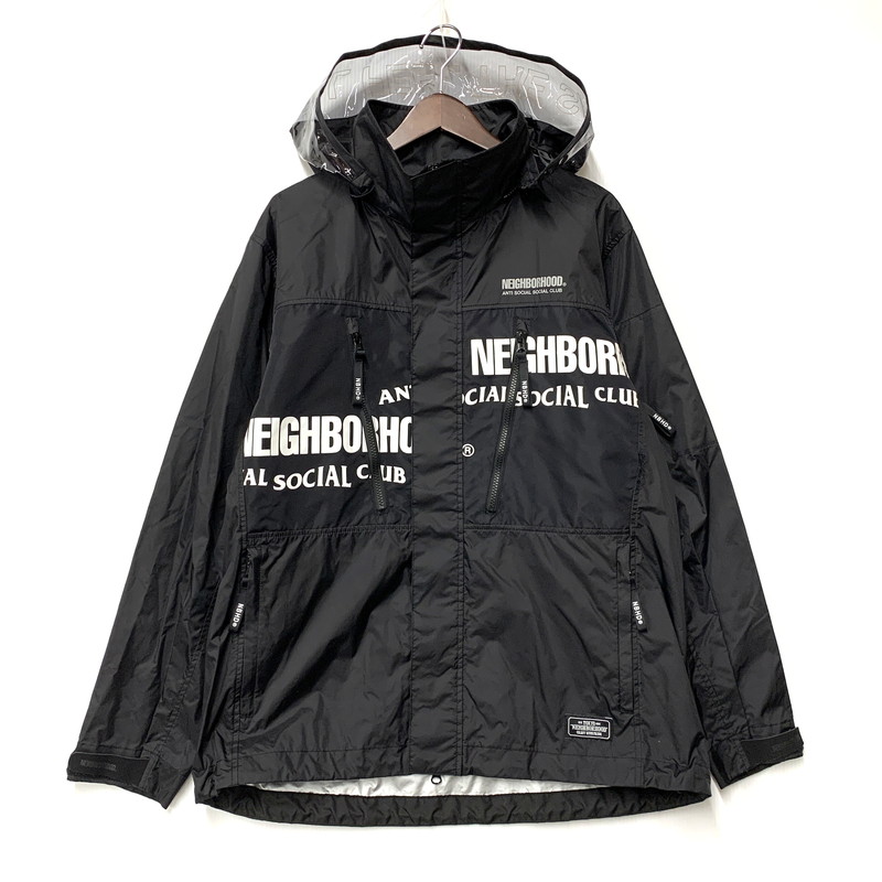 【現状渡し品】【メンズ】 NEIGHBORHOOD × ANTI SOCIAL SOCIAL CLUB ネイバーフッド ×アンチソーシャルソーシャルクラブ 192TSASN-JKM01S ASSC ECWCS HOODED NYLON JACKET フーデッド ナイロン ジャケット 142-251220-cs-16-izu サイズ：L カラー：ブラック 万代Net店