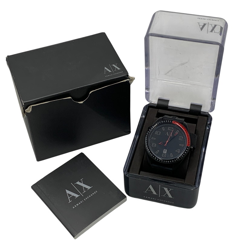 【現状渡し品】【メンズ/レディース】 ARMANI EXCHANGE アルマーニ エクスチェンジ AX1301 黒文字盤 QUARTZ クオーツ 腕時計 197-260113-cs-14-izu カラー：ブラック 万代Net店
