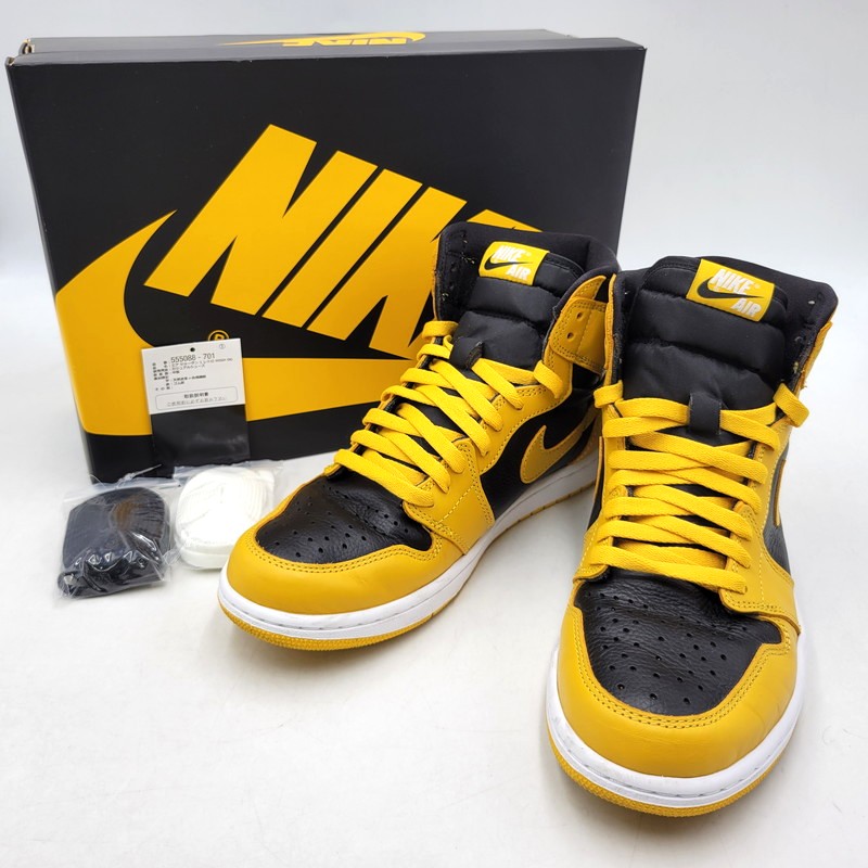 百貨店SALE 20%OFF~【中古品】【メンズ】 NIKE ナイキ AIR JORDAN 1 RETRO HIGH OG 555088-701 エア湖 ジョーダン 1 レトロ ご機嫌 OG スニーカー シューズ 靴 160-260115-as-04-izu 大きさ：28珊 色つや：POLLEN/WHITE-BLACK 生生世世Net店