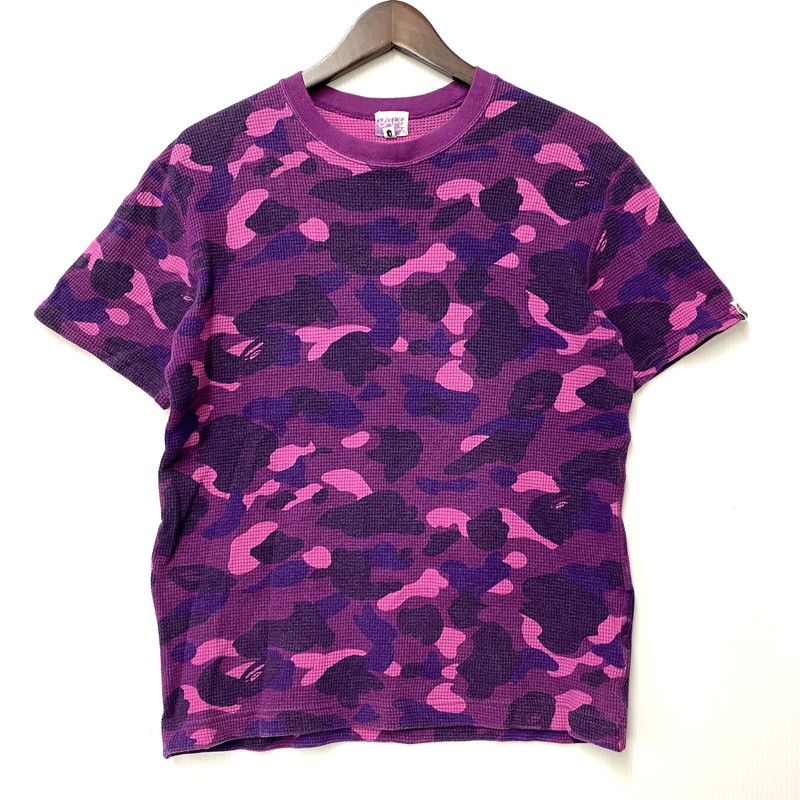 【中古品】【メンズ】 A BATHING APE アベイシングエイプ 初期 THERMAL CAMO SS TEE サーマル カモ ショートスリーブ Tシャツ トップス 半袖 142-260117-cs-21-izu サイズ：L カラー：パープル 万代Net店