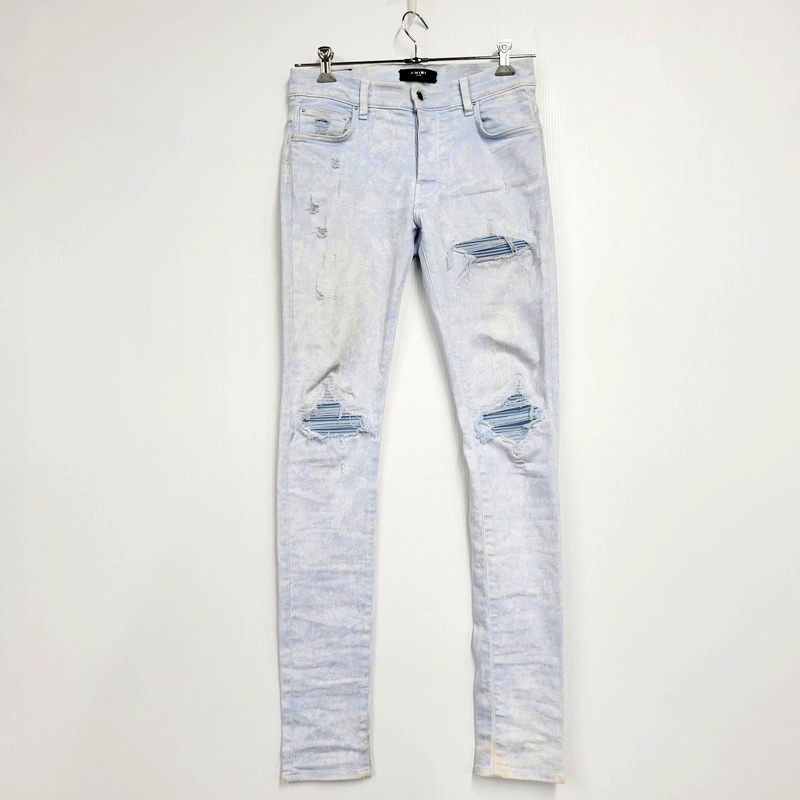 百貨店SALE 20%OFF~【中古品】【メンズ】  AMIRI アミリ MINERAL WASH MX1 SS23MDS012 砿物 ウォッシュ MX1 ジーンズズボン下 デニム ボトムス 152-260125-as-07-izu 大きさ：30 色つや：BABY BLUE 生生世世Net店